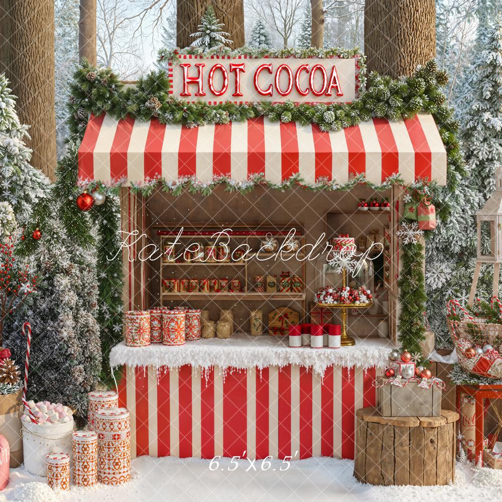 Kate Weihnachten Heiße Schokolade Stand Winterwald Hintergrund Entworfen von Emetselch - Kate Backdrop.de