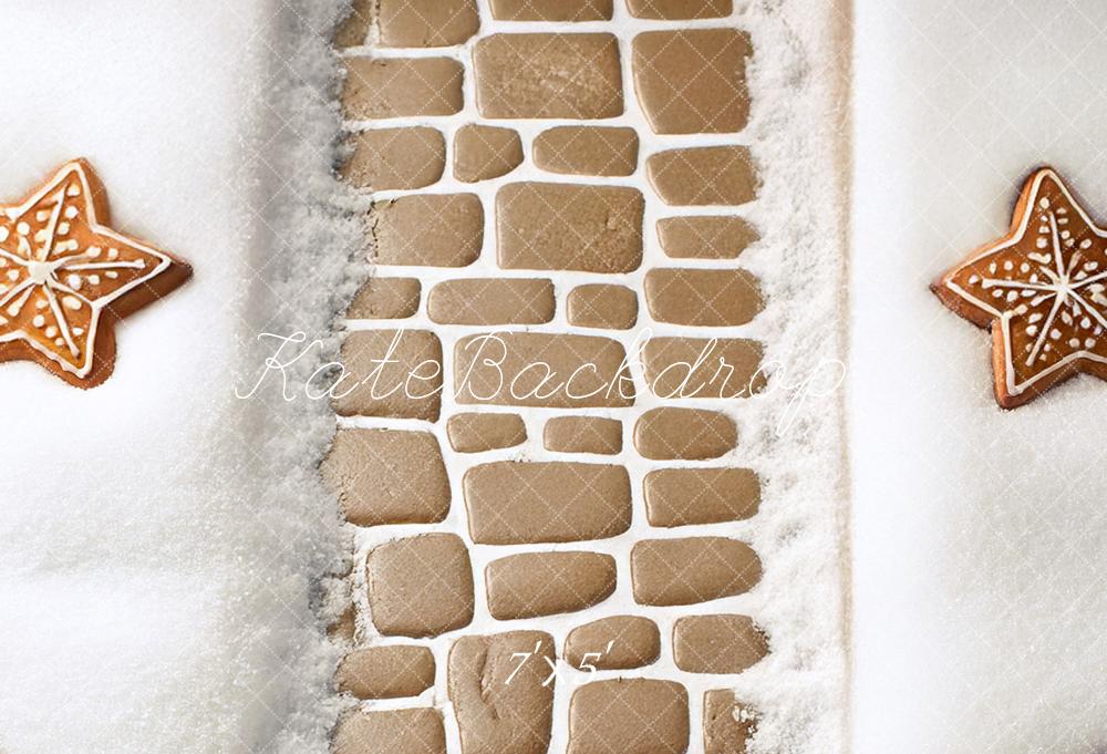 Kate Weihnachten Sternkekse Pflastersteine Schnee Hintergrund Entworfen von Mandy Ringe