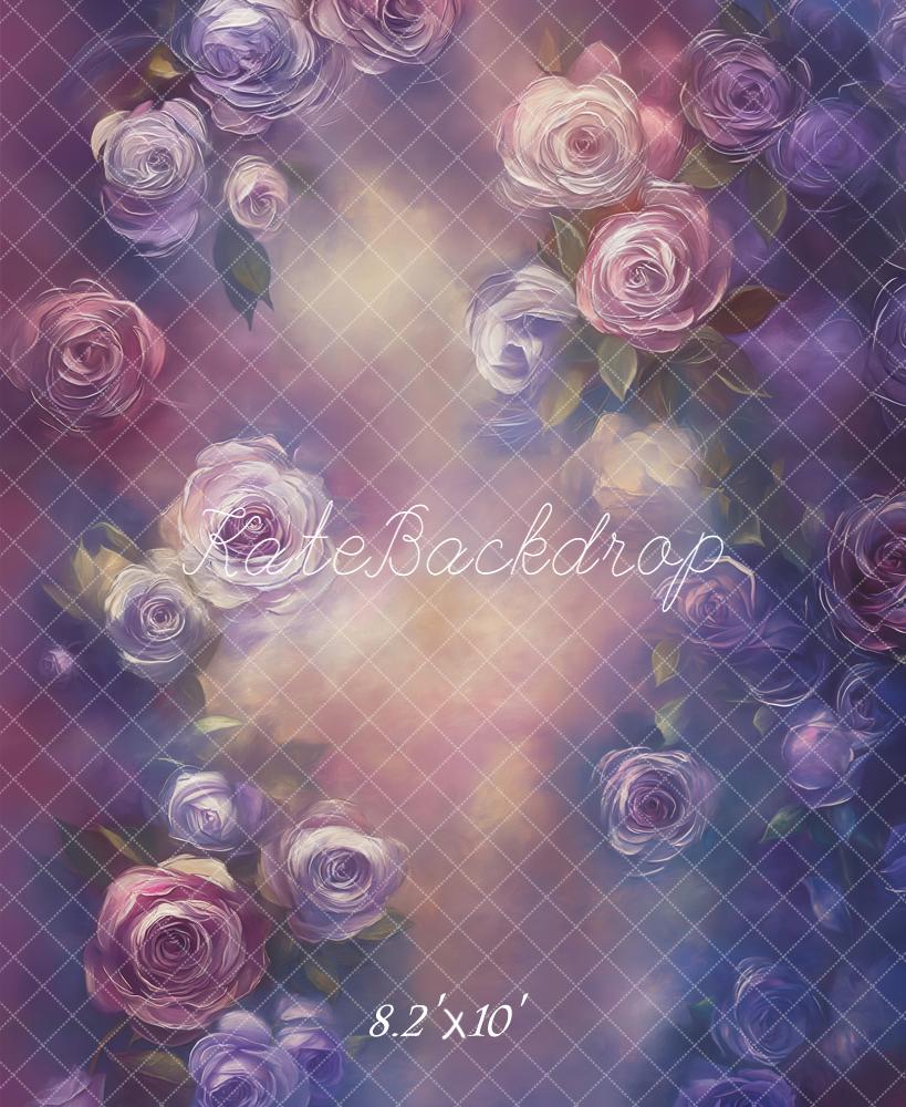 Kate Blumen Rosen Lila Pastell Hintergrund Entworfen von Emetselch - Kate Backdrop.de