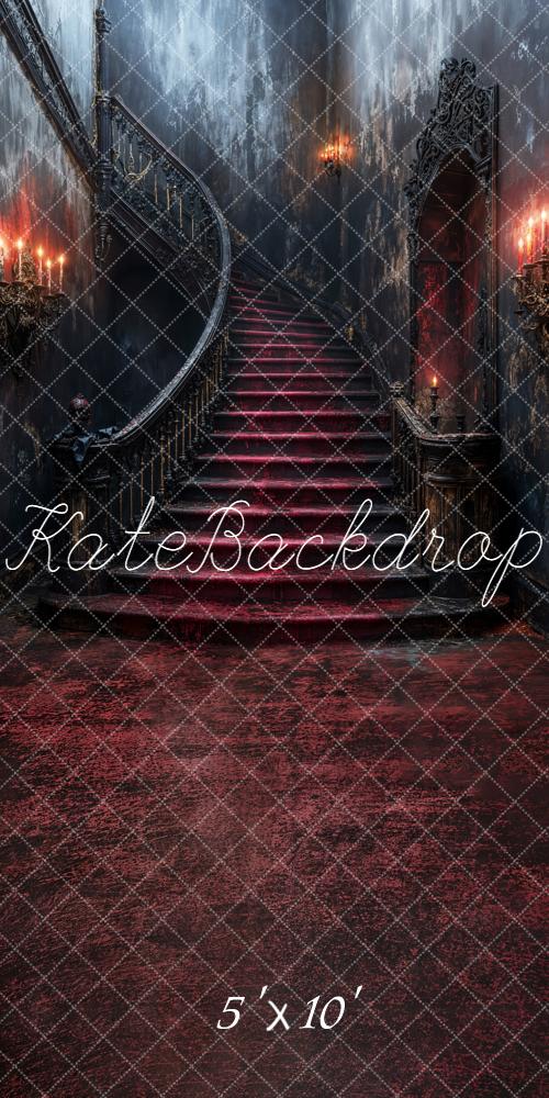 Kate Kombi Halloween Prunktreppe Kerzen Gothic Hintergrund Entworfen von Emetselch - Kate Backdrop.de