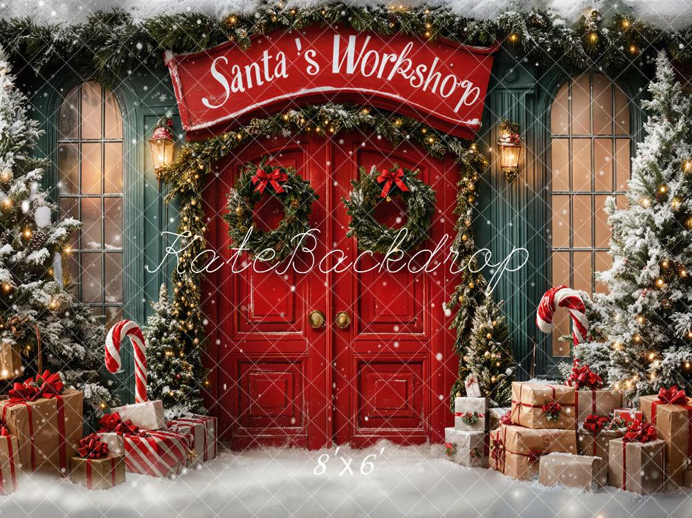 Kate Weihnachten Werkstatt Geschenke Schnee Hintergrund Entworfen von Emetselch - Kate Backdrop.de