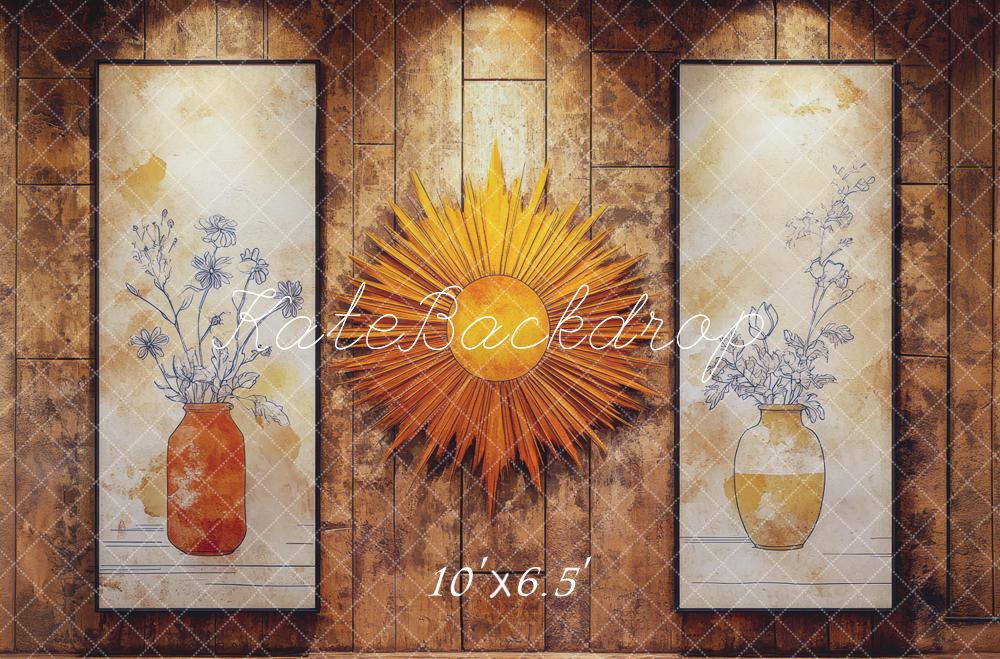 Kate Sonne Holz Blume Braun Hintergrund Entworfen von Mini MakeBelieve - Kate Backdrop.de