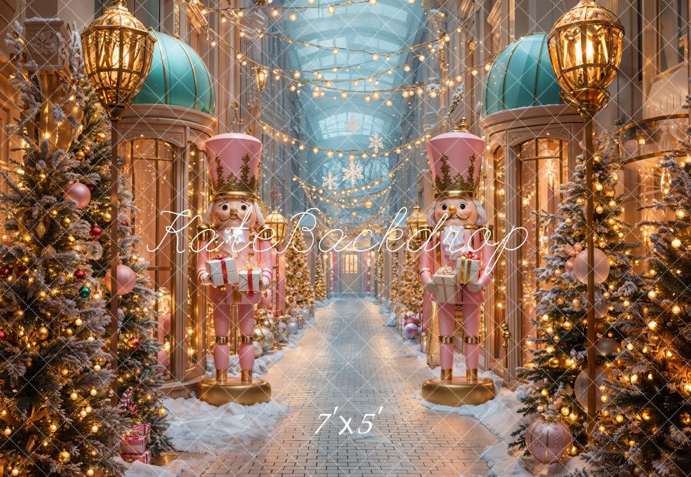 Kate Weihnachten Nussknacker Winterlich Pink Hintergrund Entworfen von Emetselch - Kate Backdrop.de