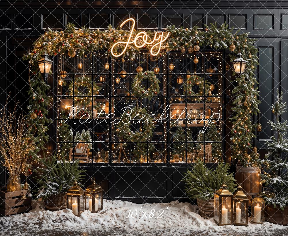 Kate Weihnachten Fenster Girlande Lichter Hintergrund Entworfen von Emetselch - Kate Backdrop.de
