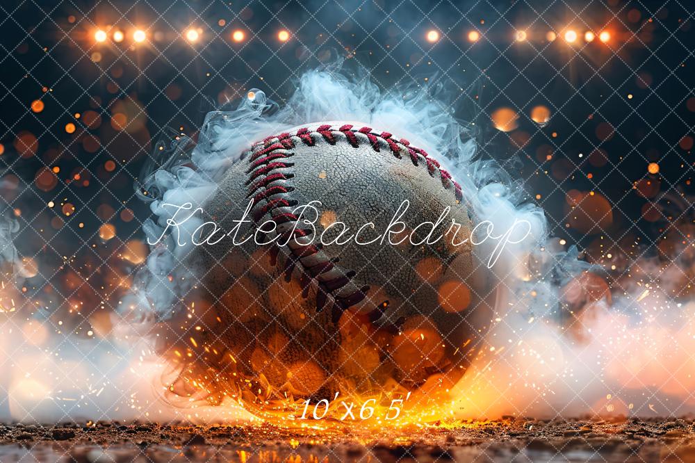 Kate Sport Baseball Feuer Effekt Hintergrund Entworfen von Chain - Kate Backdrop.de