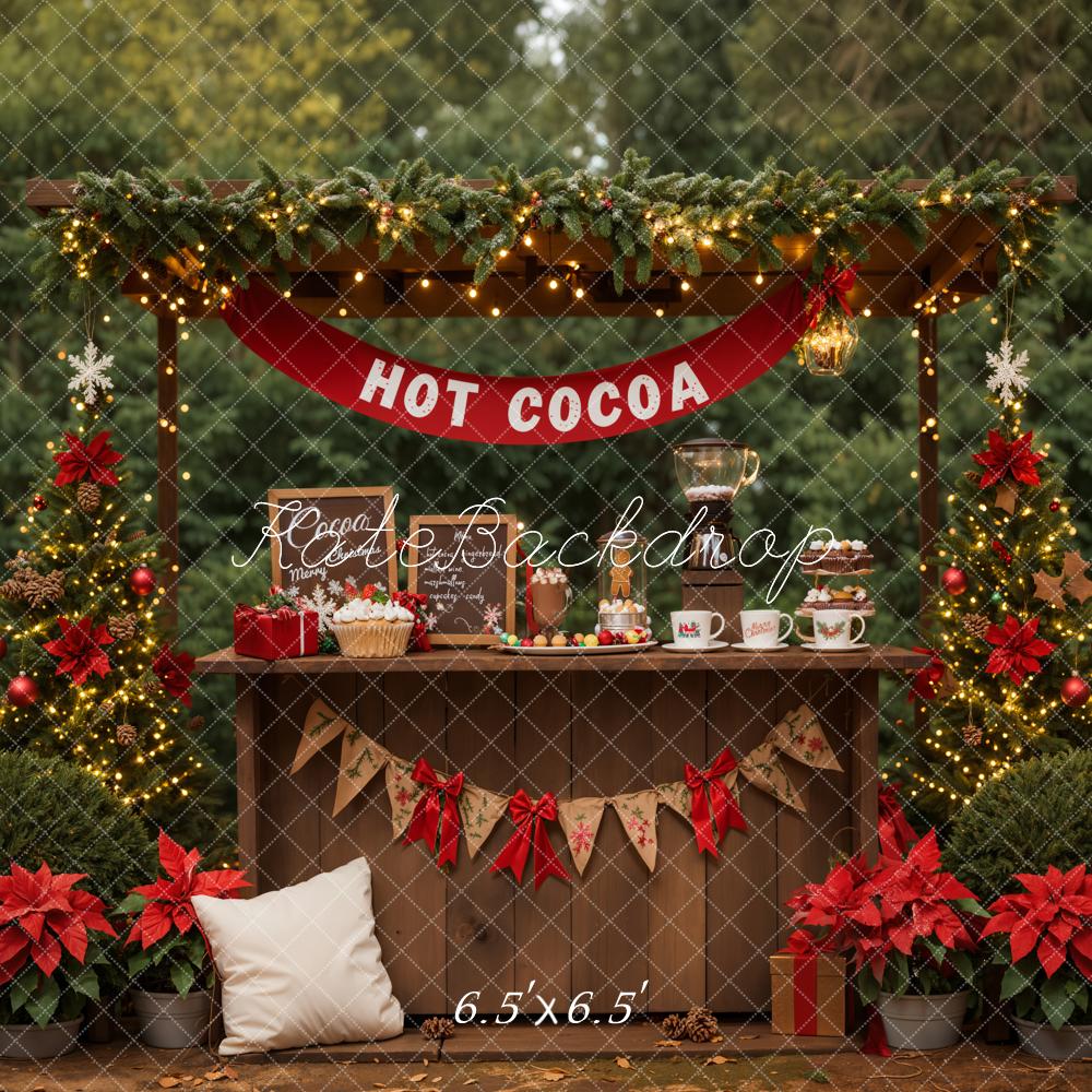 Kate Weihnachten Schoko Stand Tannen Rot Hintergrund Entworfen von Emetselch