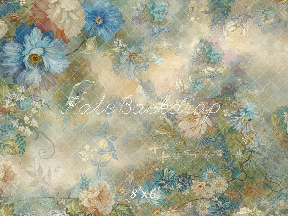 Kate Vintage Blumenmuster Pastell Fleece Hintergrund Entworfen von Emetselch - Kate Backdrop.de