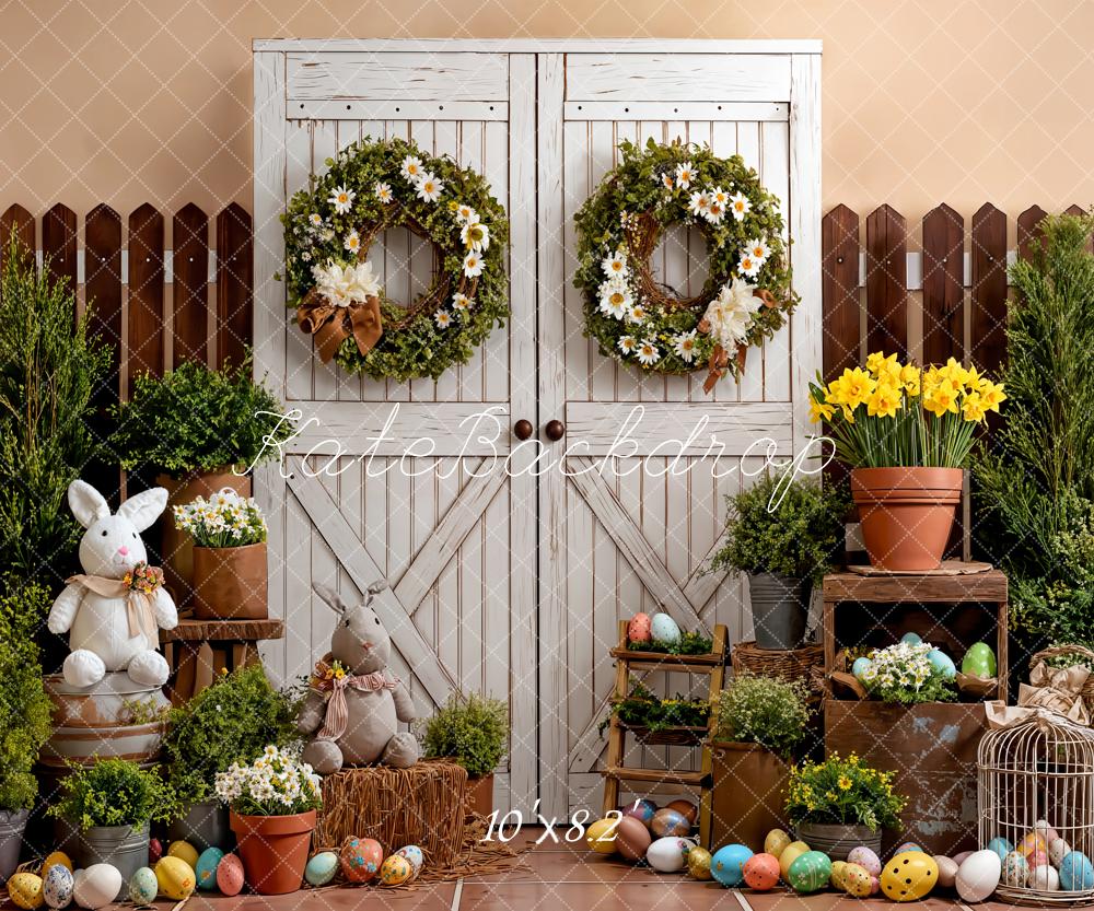 Kate Ostern Tür Kränze Blumen Fleece Hintergrund Entworfen von Emetselch