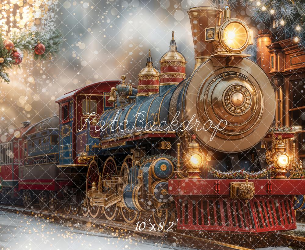 Kate Weihnachten Eisenbahn Nussknacker Vintage Hintergrund Entworfen von Emetselch - Kate Backdrop.de