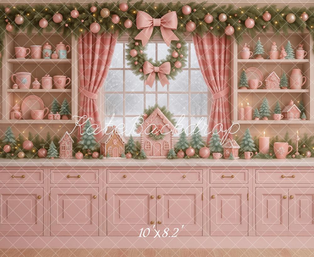 Kate Weihnachten Rosa Küche Girlanden Hintergrund Entworfen von Ashley Paul