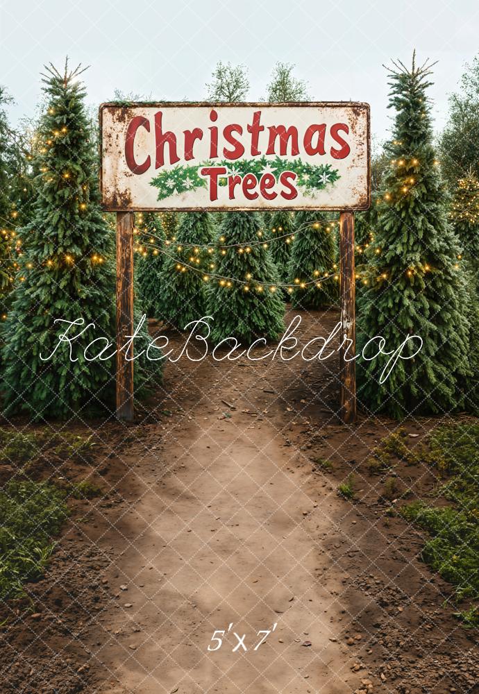 Kate Weihnachten Tannenbäume Lichter Natur Hintergrund Entworfen von Emetselch - Kate Backdrop.de