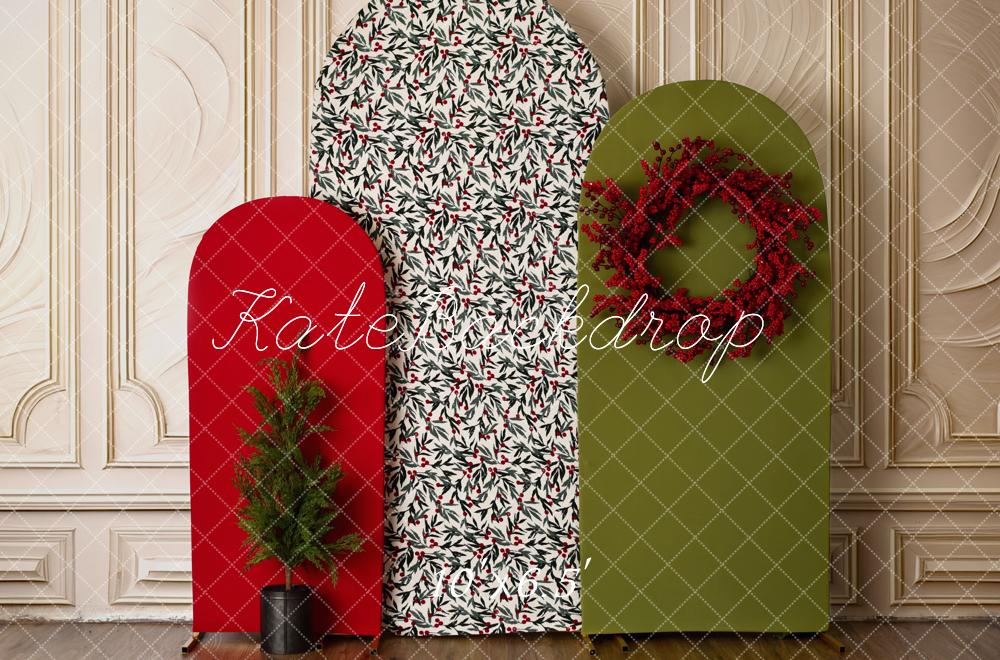 Kate Weihnachten Tannenzweig Beeren Kranz Hintergrund Entworfen von Mandy Ringe