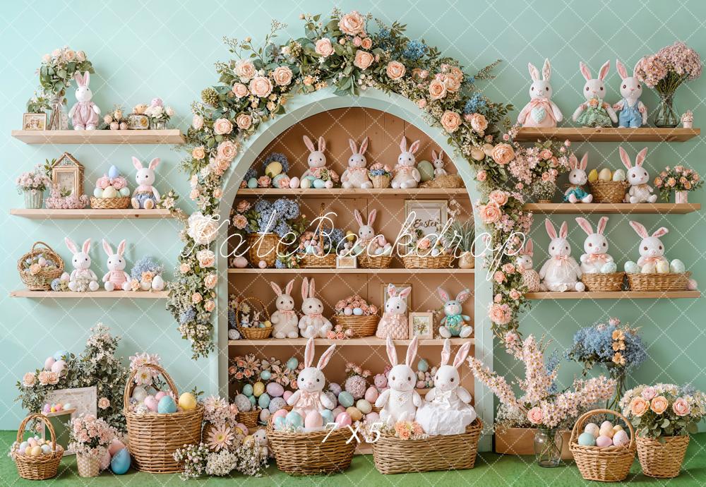 Kate Ostern Hase Eier Blumen Pastell Hintergrund Entworfen von Emetselch