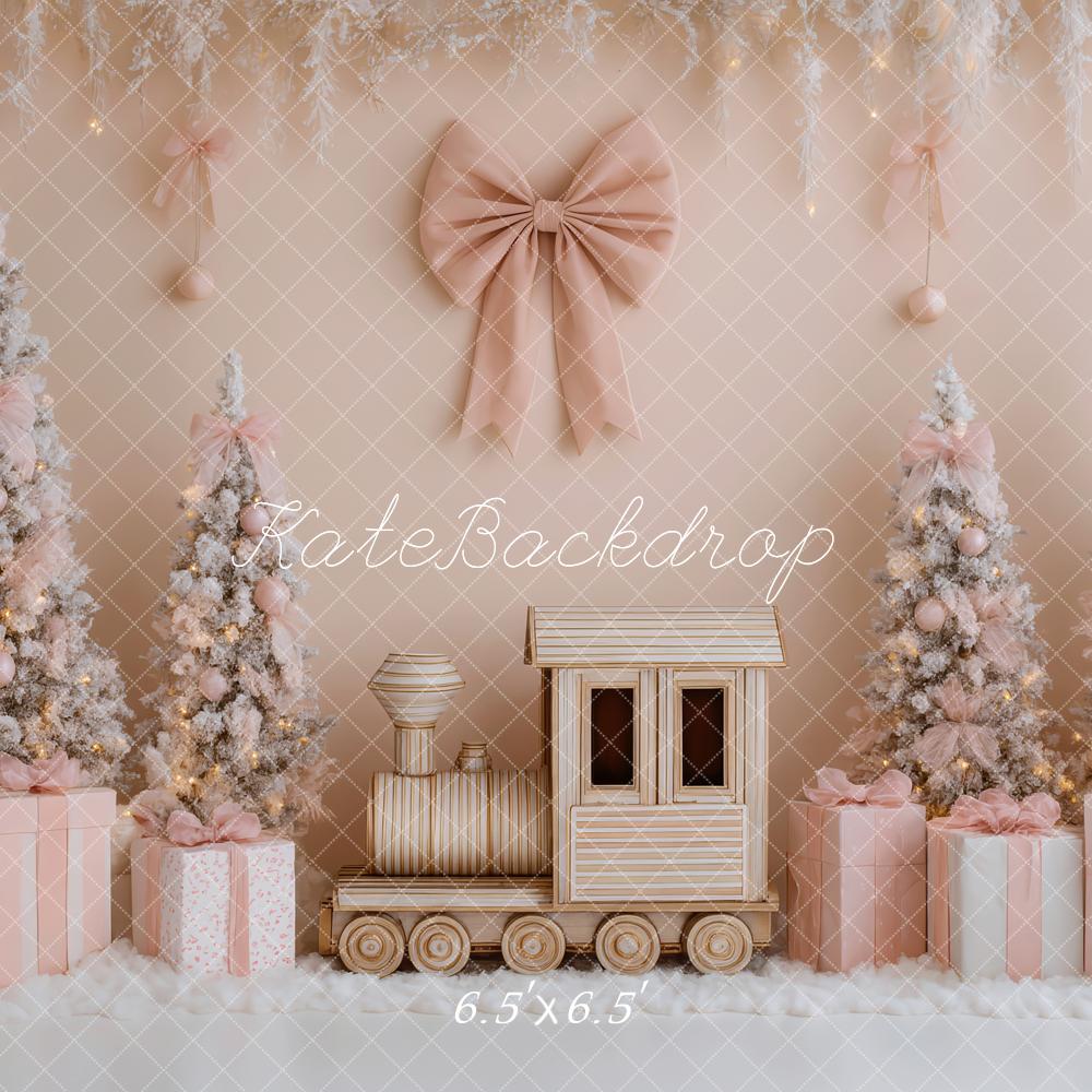 Kate Weihnachten Rosa Tannenbaum Geschenke Hintergrund Entworfen von Patty Roberts