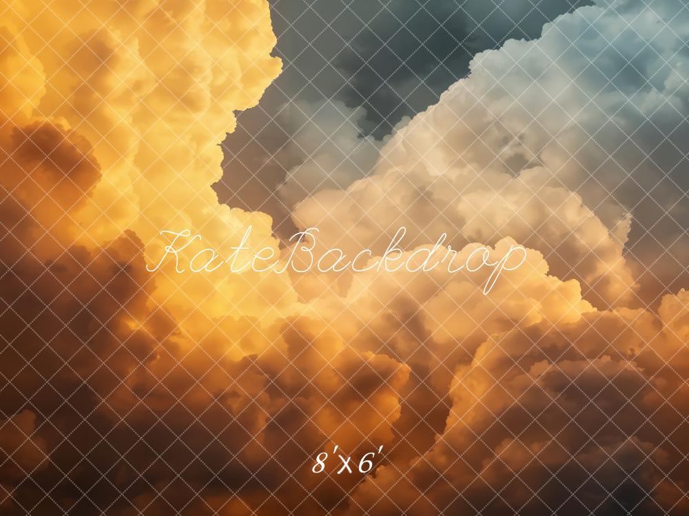 Kate Wolken Abstrakte Textur Orange Fleece Hintergrund Entworfen von Emetselch - Kate Backdrop.de