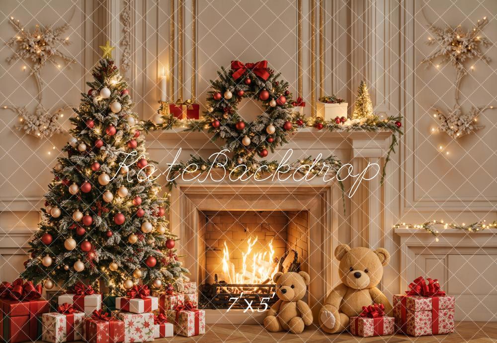 Kate Weihnachten Kamin Baum Klassisch Hintergrund Entworfen von Emetselch
