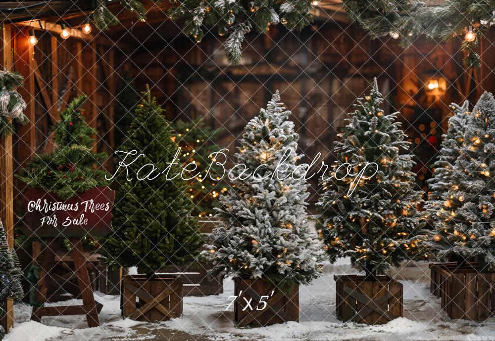 Kate Weihnachten Tannenbäume Lichter Vintage Hintergrund Entworfen von Emetselch