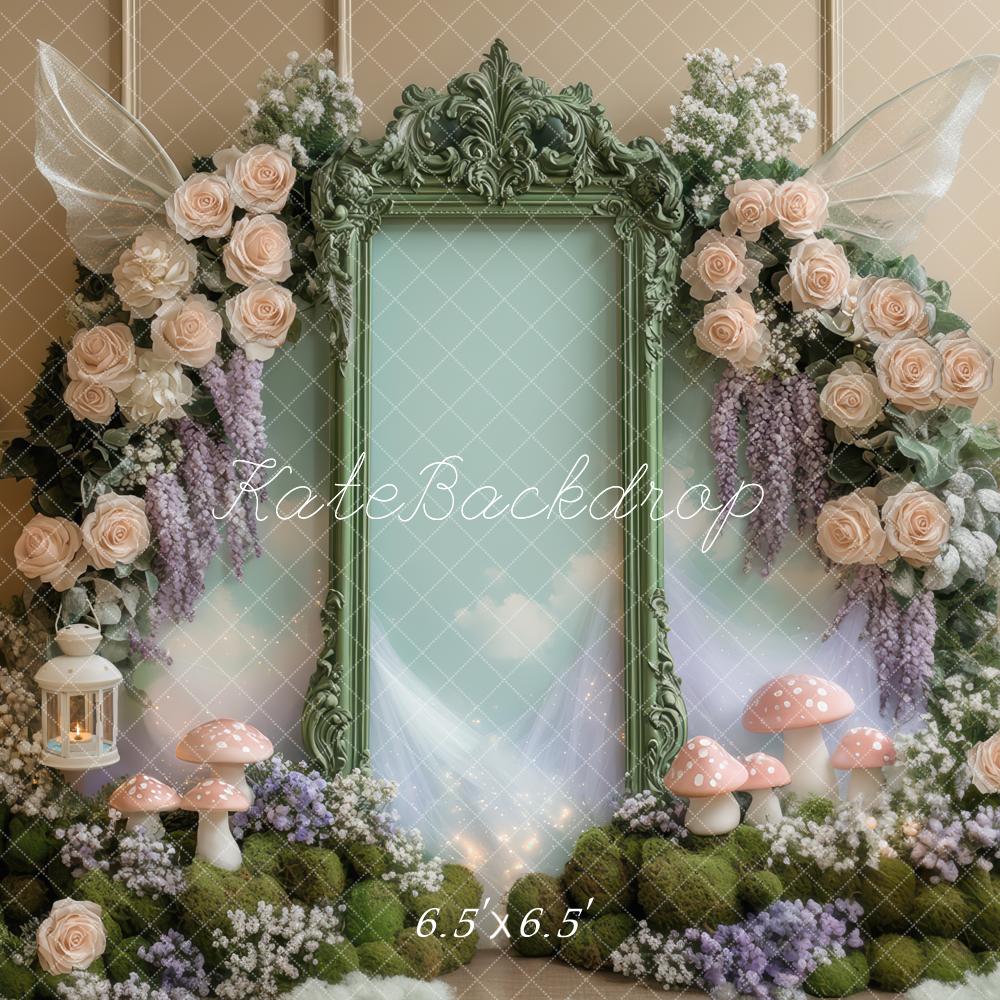 Kate Feenwald Blumen Rahmen Pastell Hintergrund Entworfen von Mini MakeBelieve - Kate Backdrop.de