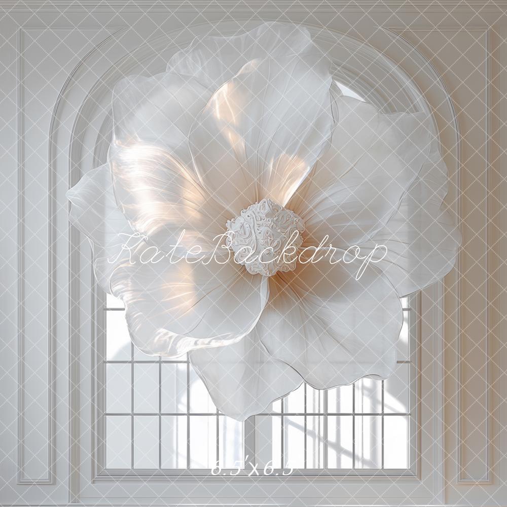 Kate Blume Fenster Klassisch Weiß Hintergrund Entworfen von Mini MakeBelieve - Kate Backdrop.de