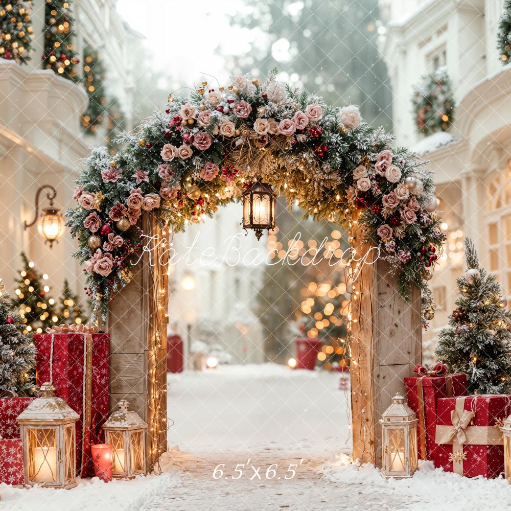Kate Weihnachten Bogen Geschenke Schnee Hintergrund Entworfen von Emetselch - Kate Backdrop.de