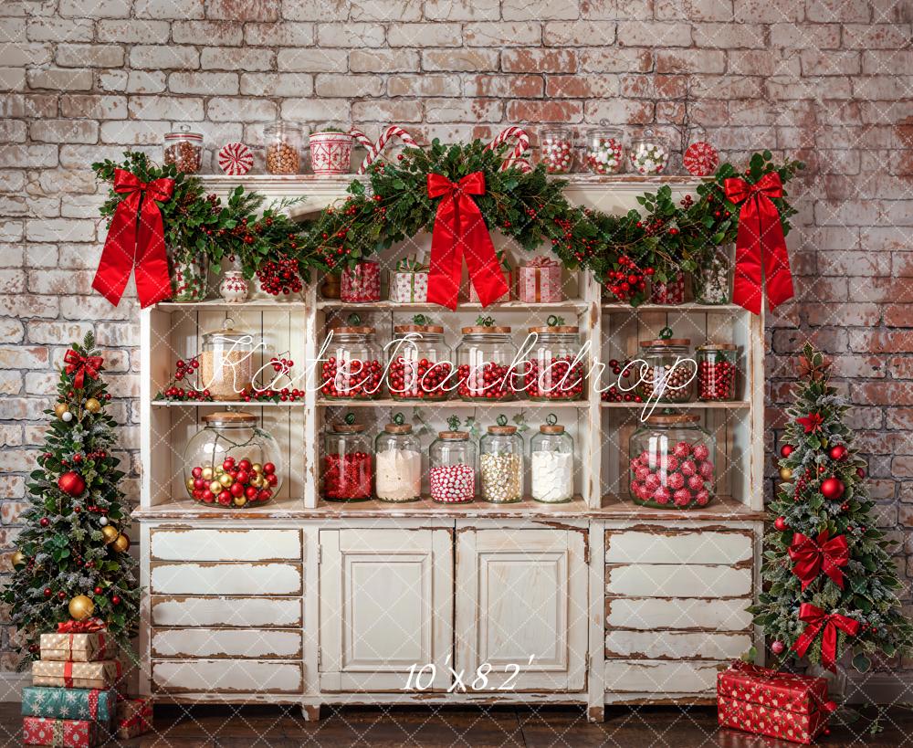 Kate Weihnachten Süßigkeiten Regal Vintage Hintergrund Entworfen von Emetselch
