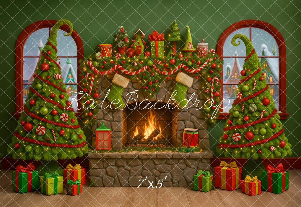 Kate Weihnachten Kamin Weihnachtsbaum Geschenke Hintergrund Entworfen von Ashley Paul