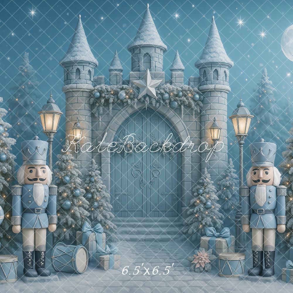 Kate Weihnachten Schloss Nussknacker Blau Hintergrund Entworfen von Ashley Paul