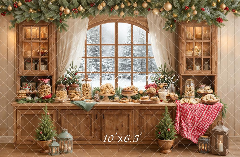 Kate Weihnachten Keksbuffet Fenster Rustikal Hintergrund Entworfen von Emetselch - Kate Backdrop.de