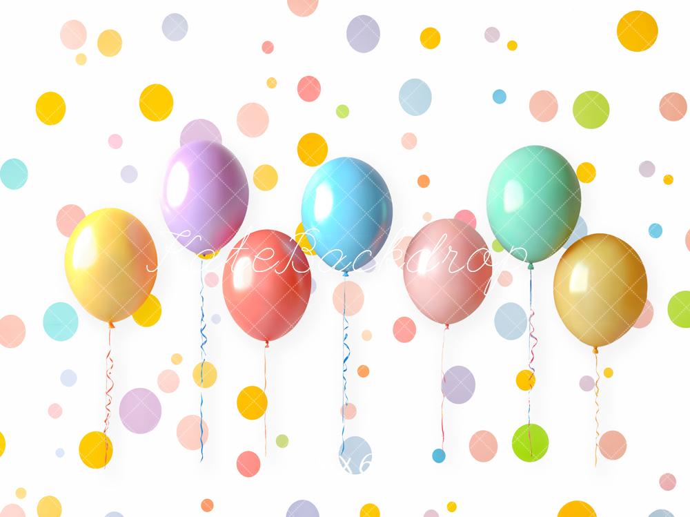 Kate Geburtstag Luftballons Bunte Punkte Fleece Hintergrund Entworfen von Emetselch
