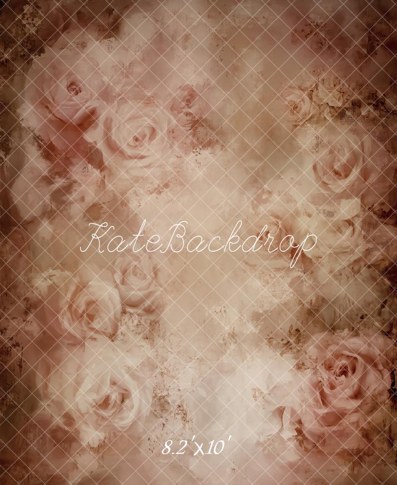 Kate Vintage Rosen Blumen Braun Hintergrund Entworfen von Emetselch - Kate Backdrop.de