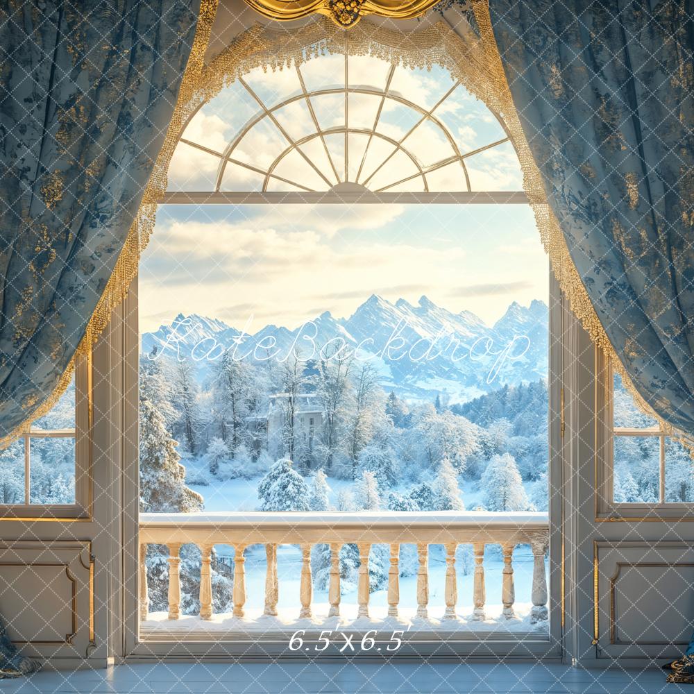 Kate Winter Palast Fenster Balkon Blau Hintergrund Entworfen von Emetselch