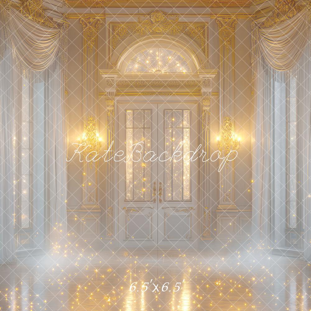Kate Ballsaal Fenster Gold Elegant Hintergrund Entworfen von Mini MakeBelieve - Kate Backdrop.de