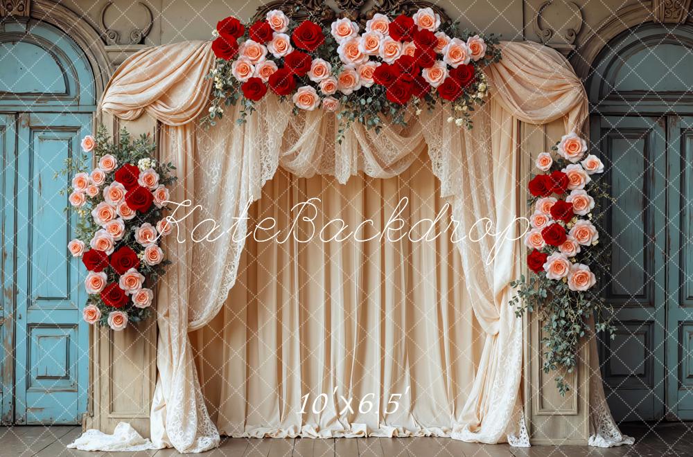 Kate Hochzeit Rosen Bogen Vintage Hintergrund Entworfen von Mini MakeBelieve