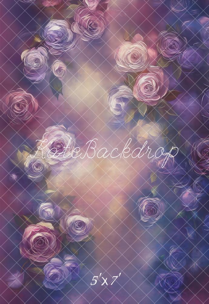 Kate Blumen Rosen Lila Pastell Hintergrund Entworfen von Emetselch - Kate Backdrop.de
