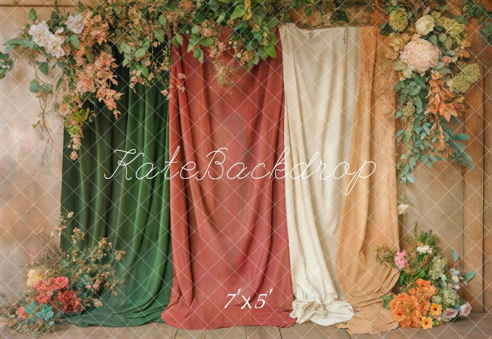 Kate Blumengirlande Drapierte Stoffe Vintage Hintergrund Entworfen von Emetselch - Kate Backdrop.de