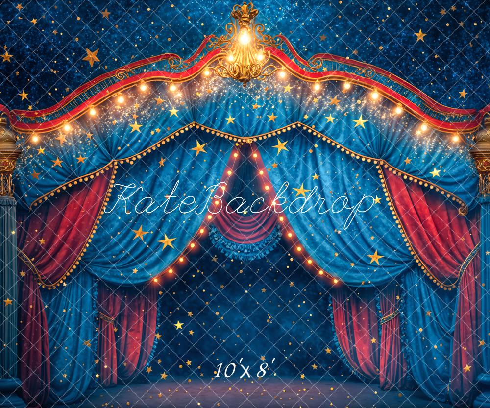 Kate Zirkus Bühne Vorhang Blau Hintergrund Entworfen von Chain - Kate Backdrop.de