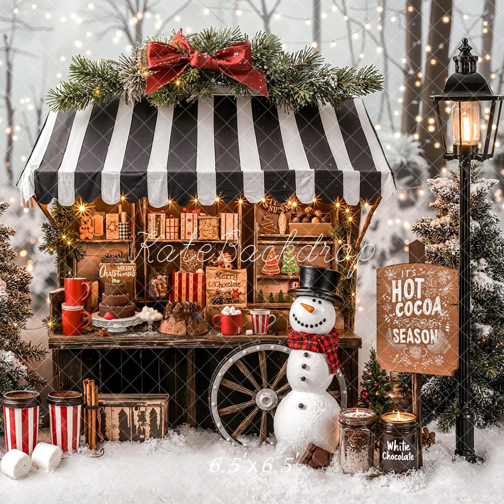 Kate Weihnachten Kakao Stand Schneemann Hintergrund Entworfen von Emetselch - Kate Backdrop.de