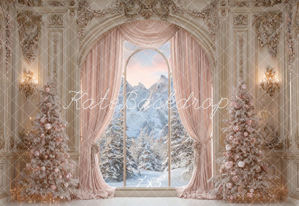 Kate Weihnachten Palast Fenster Rosa Hintergrund Entworfen von Ashley Paul