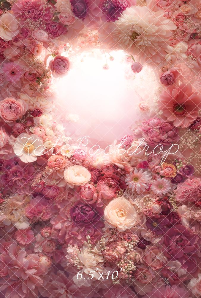 Kate Blumen Kranz Rosa Romantisch Fleece Hintergrund Entworfen von Emetselch - Kate Backdrop.de