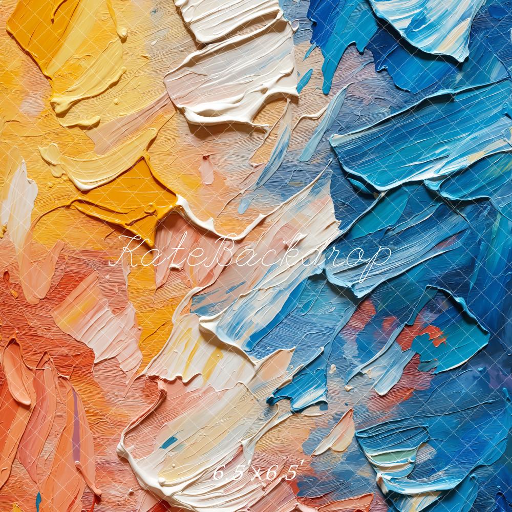 Kate Abstrakt Ölfarbe Textur Bunt Hintergrund Entworfen von GQ - Kate Backdrop.de