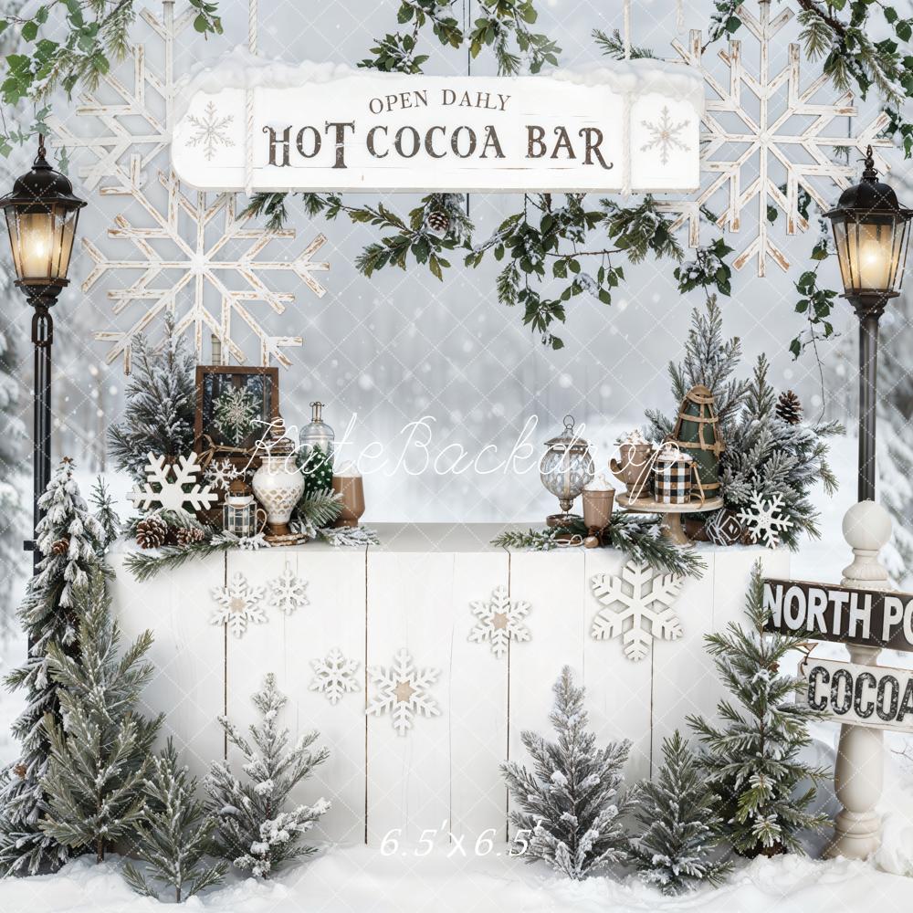 Kate Weihnachten Heiße Schokolade Bar Winterwald Hintergrund Entworfen von Emetselch