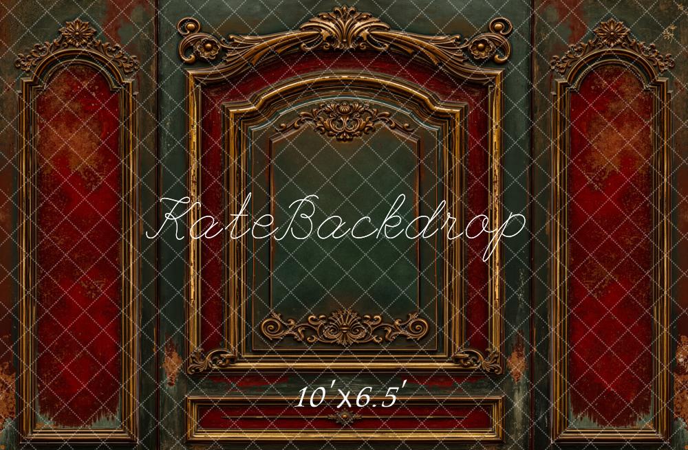 Kate Vintage Ornamente Wand Rot Fleece Hintergrund Entworfen von Emetselch - Kate Backdrop.de