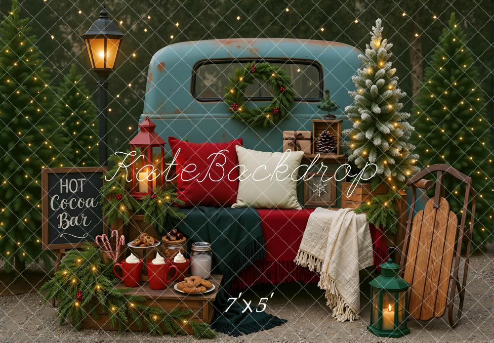 Kate Weihnachten Vintage Auto Tannenbaum Hintergrund Entworfen von Mini MakeBelieve - Kate Backdrop.de