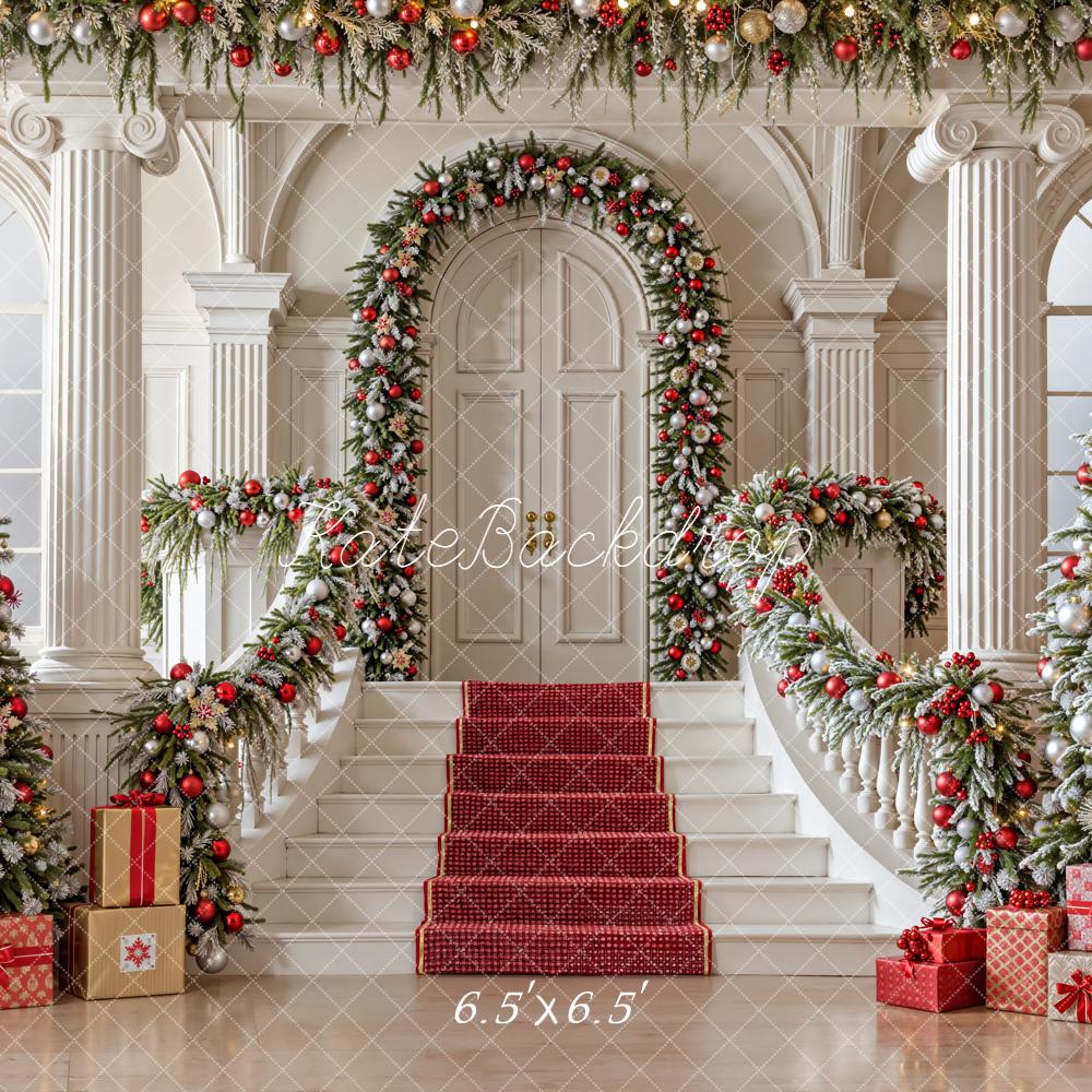 Kate Weihnachten Treppe Geschenke Klassisch Hintergrund Entworfen von Emetselch - Kate Backdrop.de