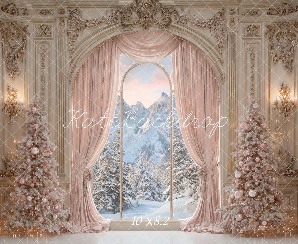 Kate Weihnachten Palast Fenster Rosa Hintergrund Entworfen von Ashley Paul