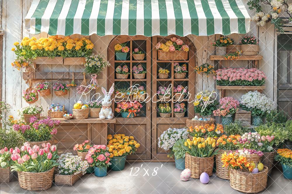 Kate Ostern Blumen Markt Frühlingsfarben Fleece Hintergrund Entworfen von Emetselch