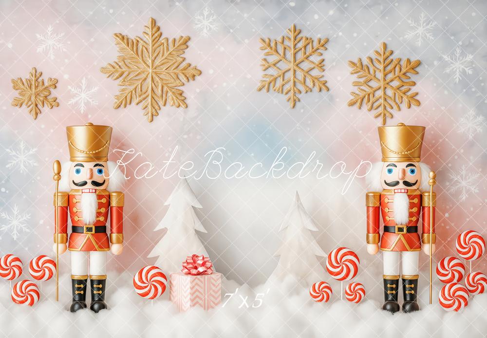 Kate Weihnachten Nussknacker Schneeflocken Zuckerwald Hintergrund Entworfen von Patty Roberts - Kate Backdrop.de