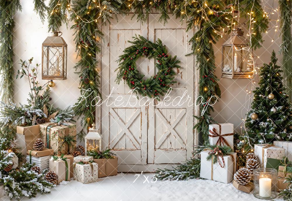 Kate Weihnachten Tür Geschenke Rustikal Hintergrund Entworfen von Emetselch - Kate Backdrop.de