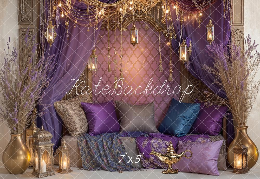 Kate Orientalisches Sofa Lila Gold Hintergrund Entworfen von Emetselch - Kate Backdrop.de