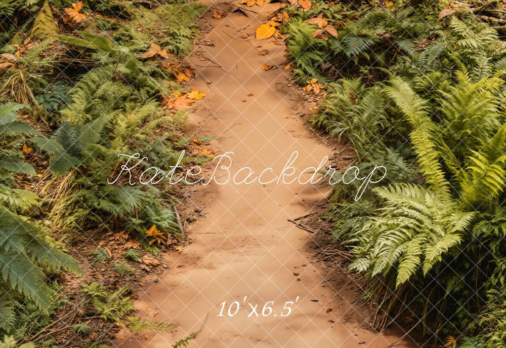Kate Wald Weg Farn Herbstlaub Fleece Hintergrund Entworfen von Emetselch